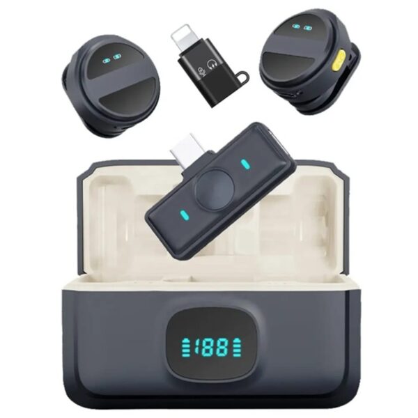 Magnetik SX21 Lavalier Clip Wireless Microphone Rechargeable Audio Noise Reduction Dual Mic Video Recording Live Streaming Mic