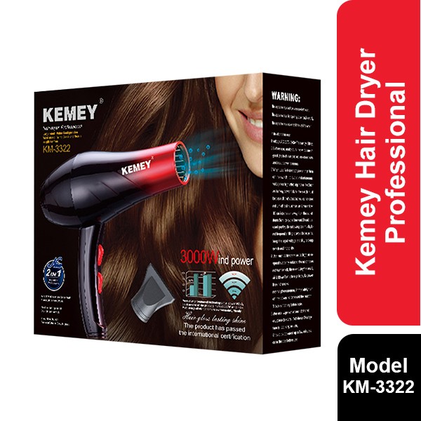 Kemey KM-3322 Hair Dryer Professional 3000W
